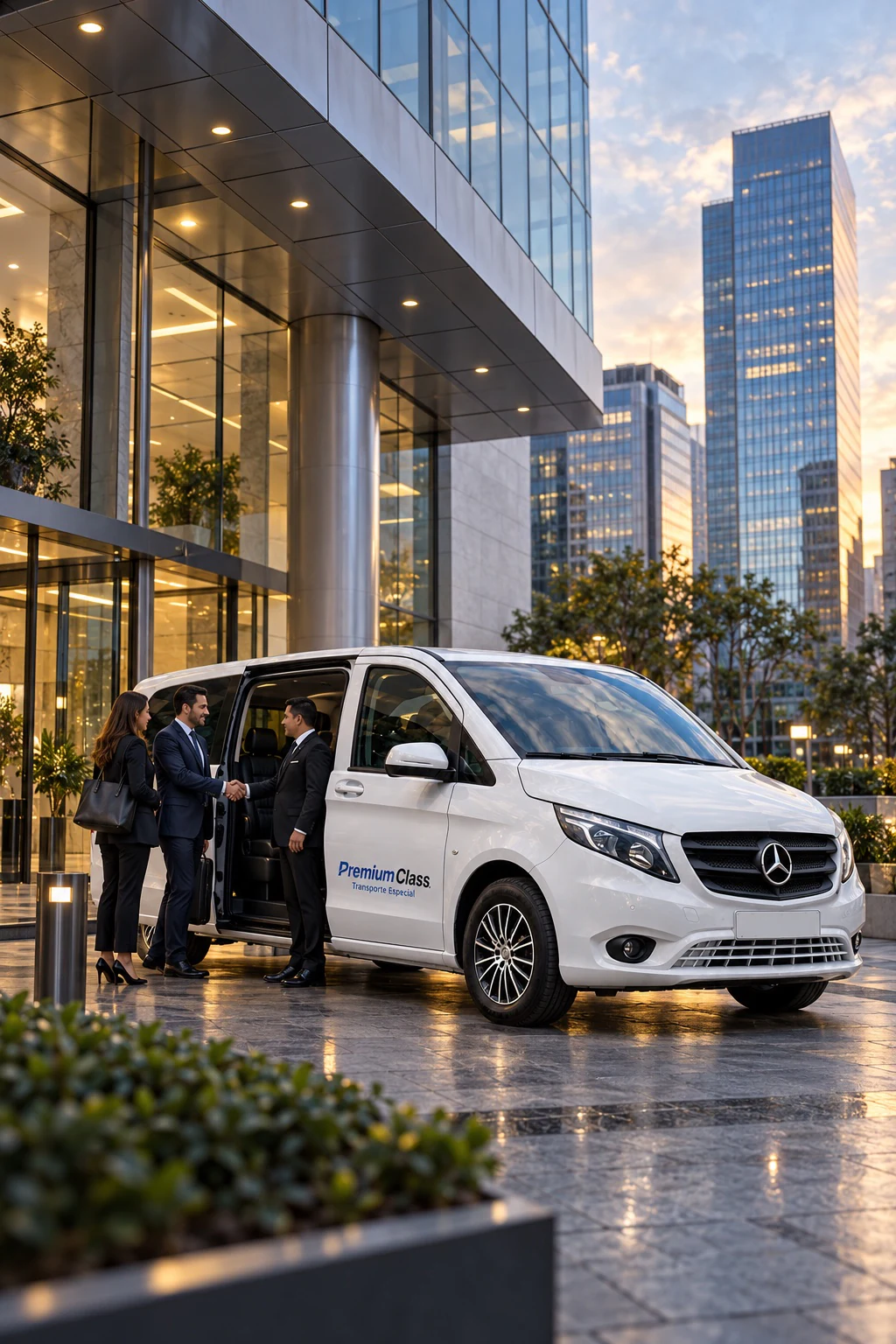 Van Premium Class en una sede financiera