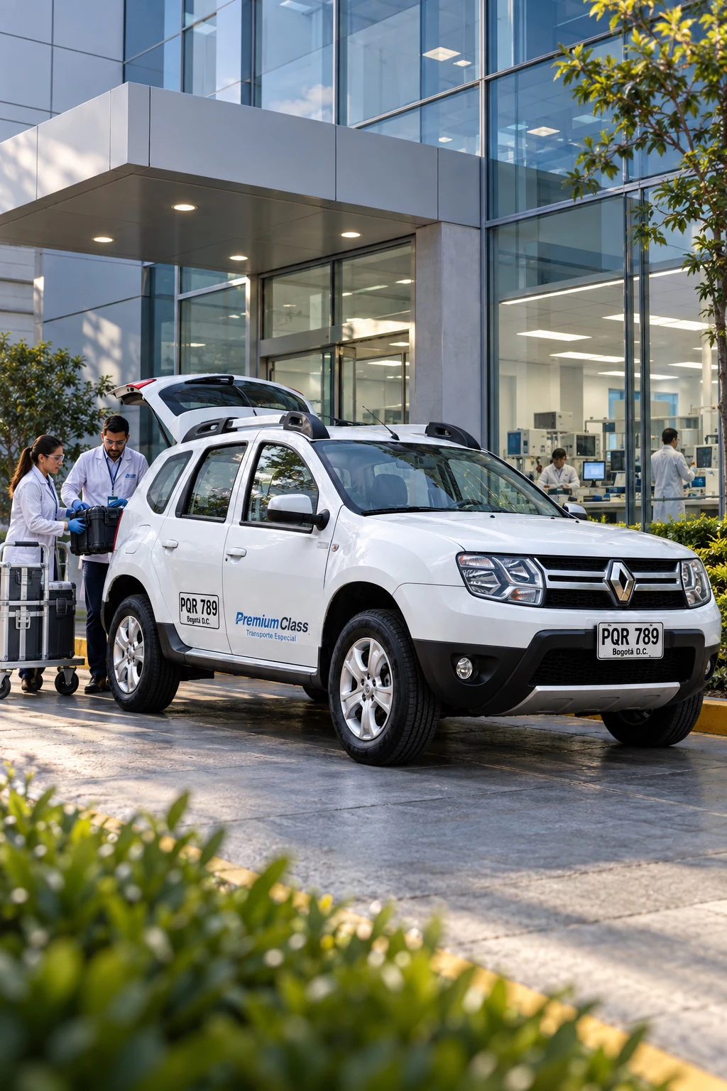 SUV Premium Class en un centro de laboratorios